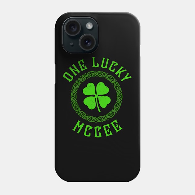 One Lucky McGee Irish Family Four Leaf Clover Phone Case by Celtic Folk