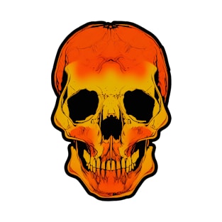 Spooky Abstract Skull Nº1 - Orange T-Shirt