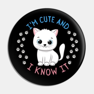 I'm Cute and I know it Smart Cookie Sweet little kitty cute baby outfit Pin