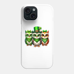 St Patricks Day Trio of Owls Phone Case