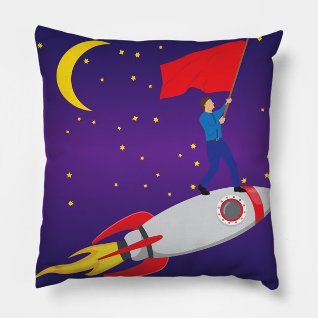 Man in space Pillow by STARSsoft