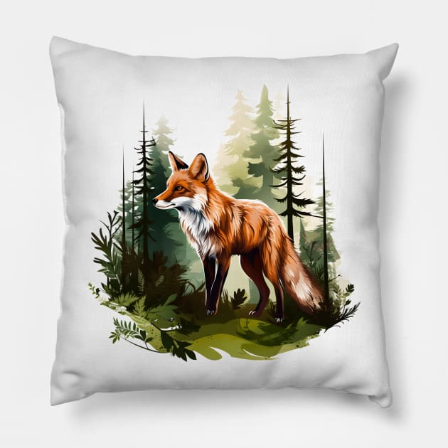 Forest Foxes Pillow by zooleisurelife