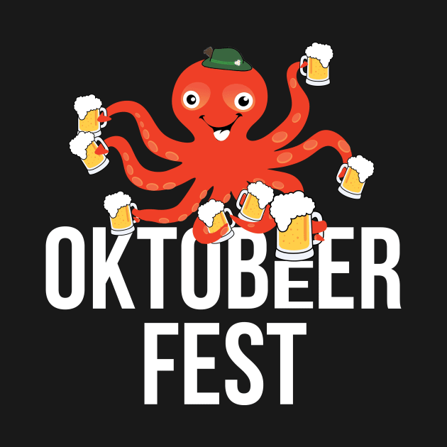 Funny OKTO-BEeR FEST octopus with beers for Oktoberfest by Gifafun