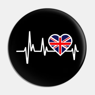 Britain Heartbeat Flag Pin