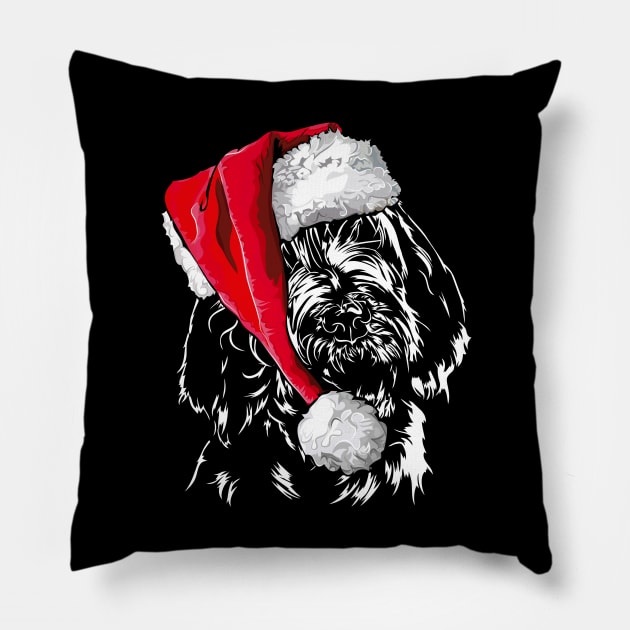 Funny Italian Spinone Santa Christmas dog Pillow by wilsigns