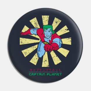 Captain Planet Retro Japanese Pin