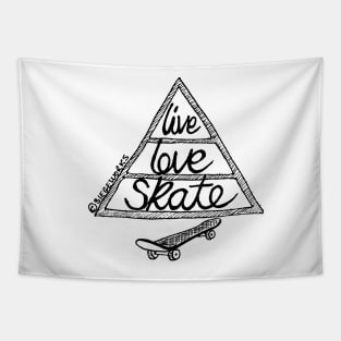 Live Love Skate (black) Tapestry