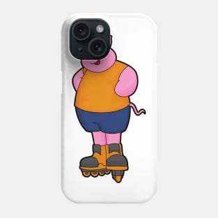 Pig as Skater with Inline skates Phone Case