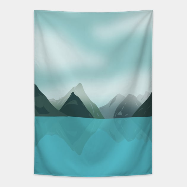 Milford Sound, New Zealand Tapestry by lymancreativeco