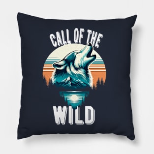 "Echoes of Nature" - Majestic Wolf Design Pillow