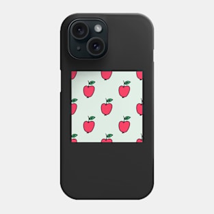 Cute pattern with red apples Phone Case