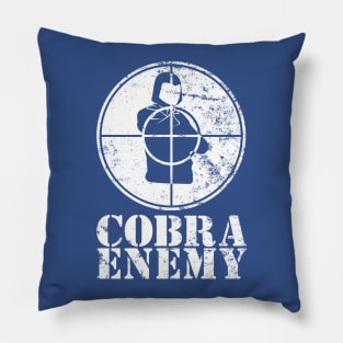 Cobra Enemy – Distressed white Pillow