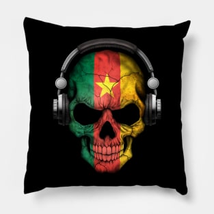 Dark Skull Deejay with Cameroon Flag Pillow