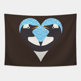 Penguin Lovers Snow Edition Tapestry