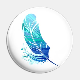 Blue Colorful Feather Pin