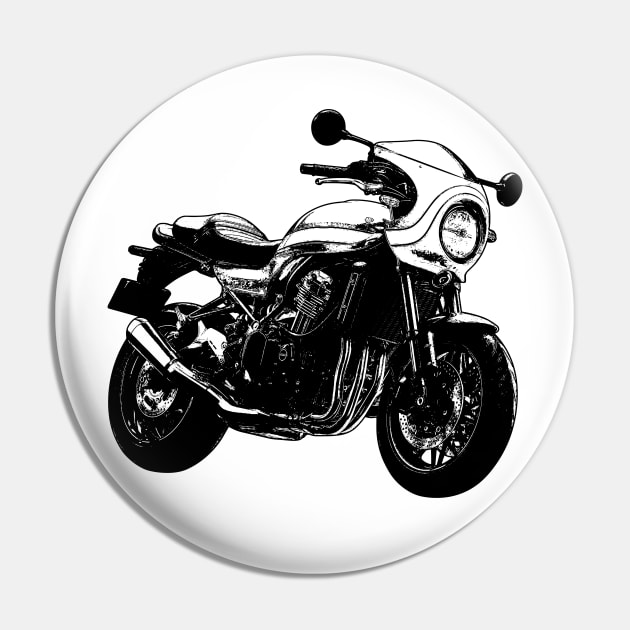 Z900RS Cafe Racer Black and White Pin by KAM Std