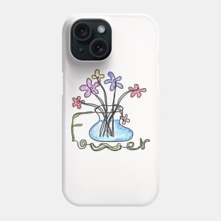 flowers, one line drawing Phone Case