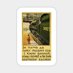 Early Summer Holiday Southern Railway Vintage Steam Train Magnet