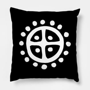 White Sun Wheel | Prehistoric Norse symbols Pillow