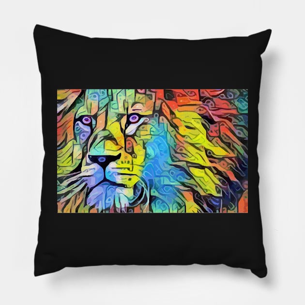 Abstract Lion Pillow by AdiDsgn