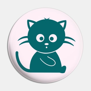 Funny Cat Sitting Silhouette Pin