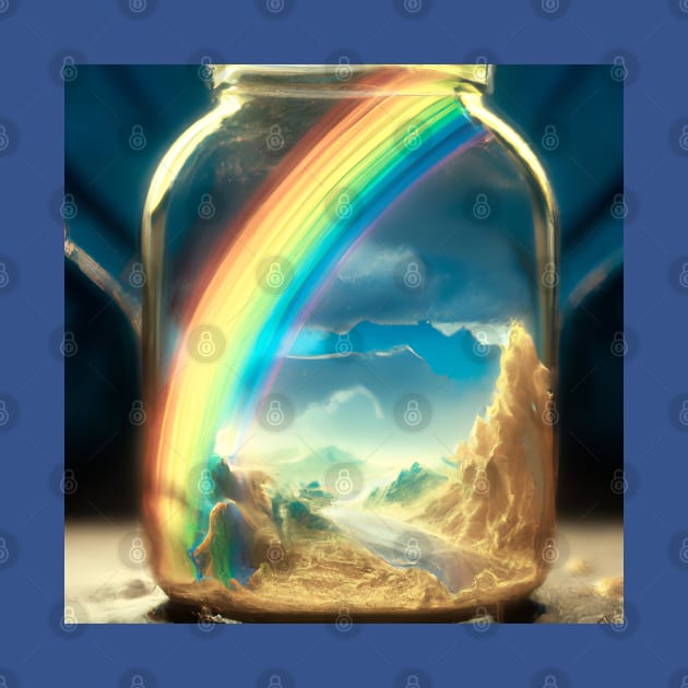 Rainbow in a Jar - River Valley Dall-E AI Art by Christine aka stine1