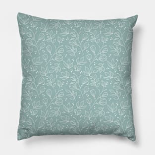 Blue pastel floral design Pillow