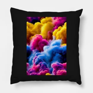 Colorful smoke abstract pattern #52 Pillow