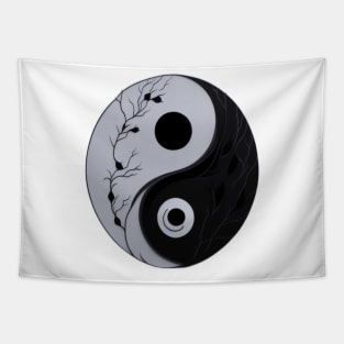 yin and yang graphic Tapestry