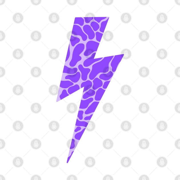 purple cow print lightning bolt by gdm123