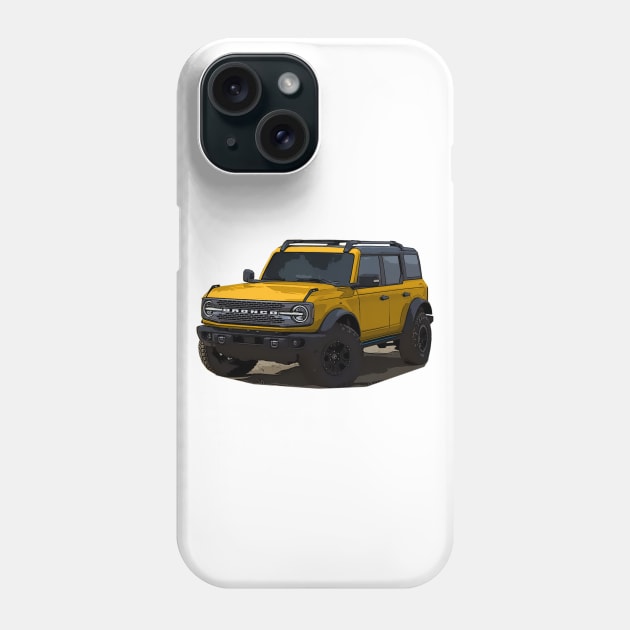 2021 Ford Bronco 4 Door Cyber Orange Metallic Phone Case by Woreth