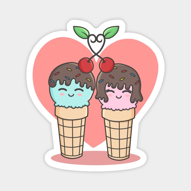 Ice Cream couple Magnet by KammyBale