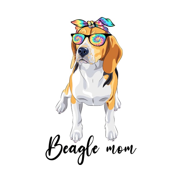 Beagle Mom Dog Tie Dye Bandana Sunglasses Mother's Day by Harle