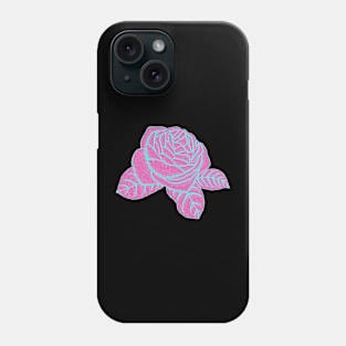 Funky neon rose Phone Case