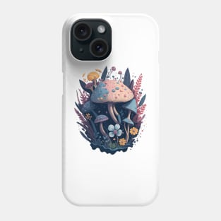 Fairytale mushroom with flowers Phone Case