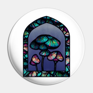 Stained Glass Mushrooms Pin