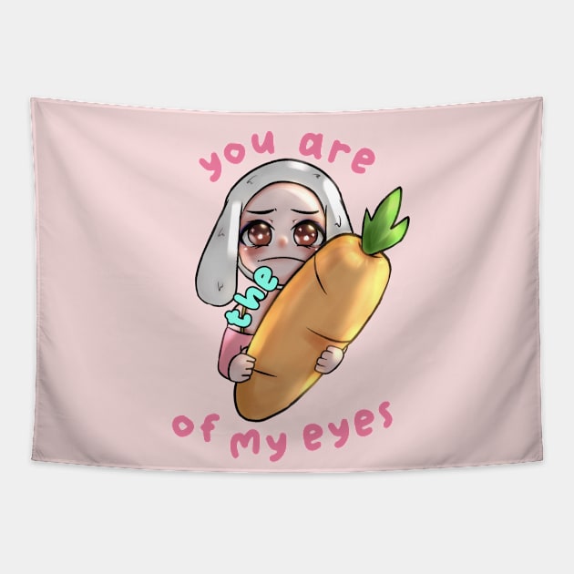 The Carrot of My Eyes (Soft Pink) Tapestry by Tired Pirate