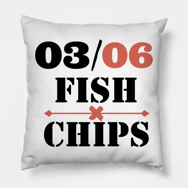 June 3rd, fish x chips Pillow by mksjr