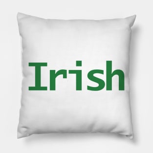 Green Irish Typography St Patricks Day Pillow