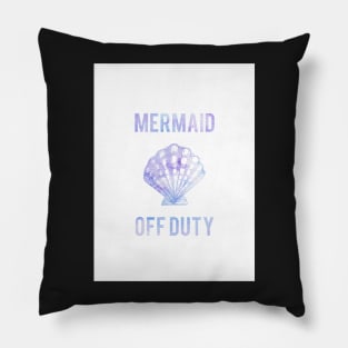 Mermaid Off Duty - Purple Seashell White Background Pillow