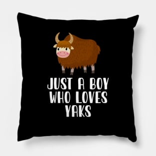 Just A Boy Who Loves Yaks Pillow