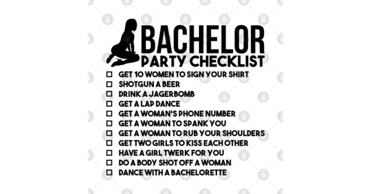 Bachelor Party Checklist - Bachelor Party Checklist - Sticker | TeePublic