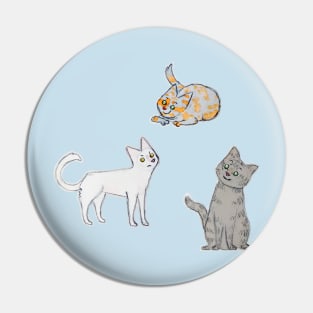 Cats everywhere pattern blue Pin