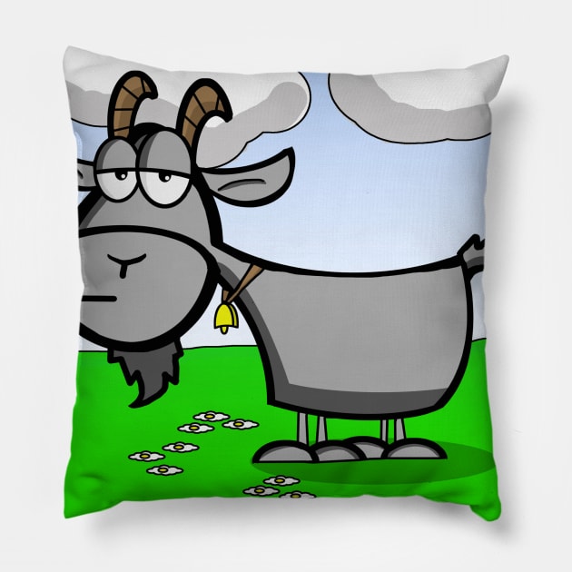 Old Goat Pillow by RG Illustration