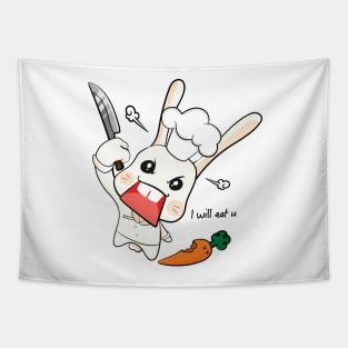 Chef Bunny with Knife Tapestry