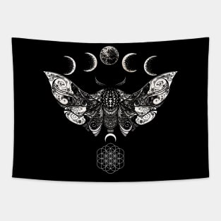 Luna moth and moon phases Tapestry