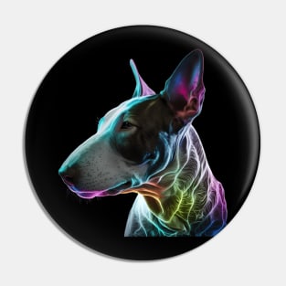 Neon Bull Terrier Dog Pin