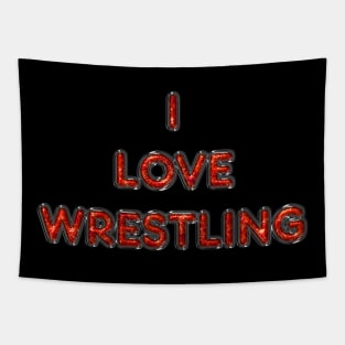 I Love Wrestling - Orange Tapestry