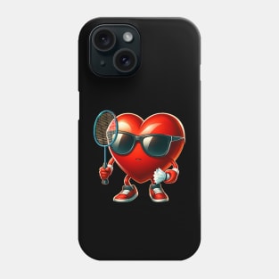 Heart Playing badminton Valentines Day Valentine Men Womens Phone Case