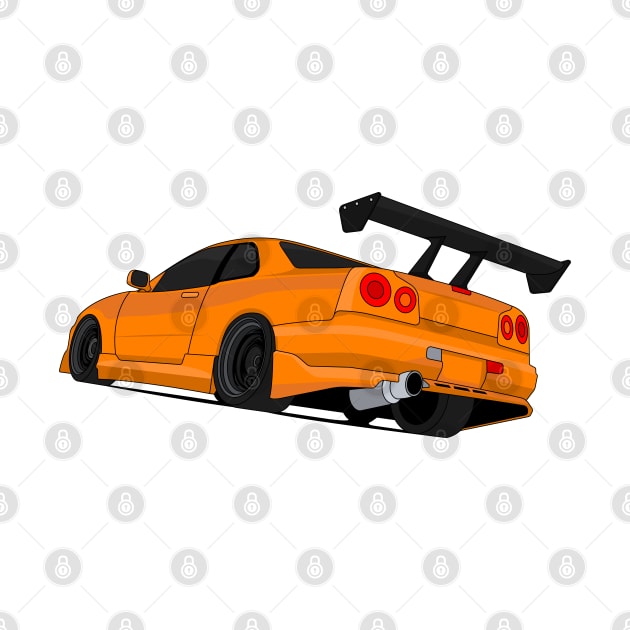 SKYLINE GTR R34 ORANGE by VENZ0LIC